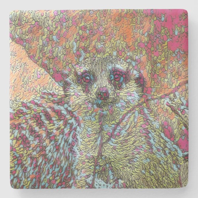 Abstract Meerkat Stone Coaster (Front)