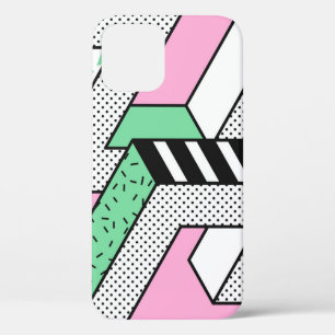 Abstract Memphis: 80s geometric shapes. iPhone 12 Case