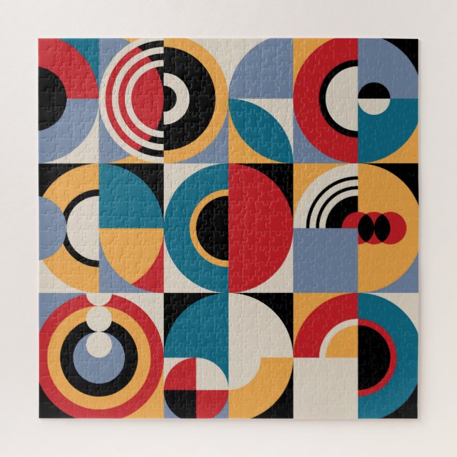 Abstract Memphis: Geometric Vintage Style. Jigsaw Puzzle (Vertical)