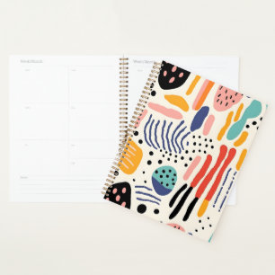 Abstract Memphis Organic Shapes Pattern Planner