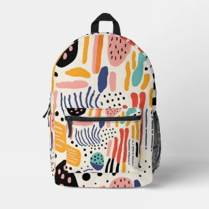 Abstract Memphis Organic Shapes Pattern Printed Backpack