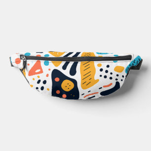 Abstract Memphis Style Organic Shapes Pattern Fanny Pack