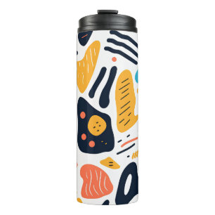 Abstract Memphis Style Organic Shapes Pattern Thermal Tumbler
