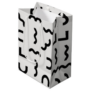 Abstract Memphis Waves & Shapes Medium Gift Bag