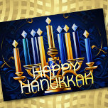 Abstract Menorah Happy Hanukkah Holiday Card<br><div class="desc">Holiday themed items designed by Umua. Printed and shipped by Zazzle or their affiliates.</div>