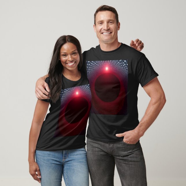 Abstract Metallic Echo Chamber with Red Soundwave T-Shirt (Unisex)