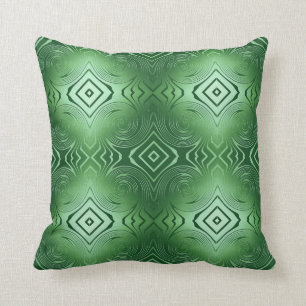 abstract metallic fractal turquoise pattern throw pillow