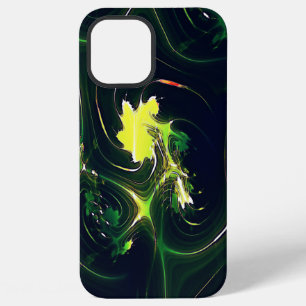 Abstract metallic leaf with flashy traces, on dark iPhone 12 pro max case