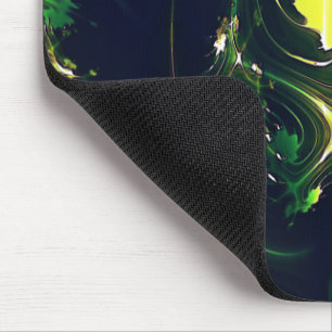Abstract metallic leaf with flashy traces, on dark mouse pad