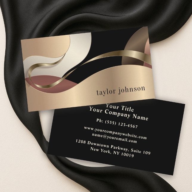 Abstract Metallic Pattern with Monogram Business Card (Creator Uploaded)
