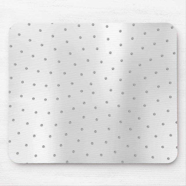 Abstract Metallic Swarovski Crystals Silver Grey Mouse Pad (Front)