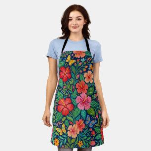 Abstract Mexican Hibiscus Garden Apron