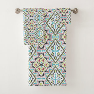 Abstract mexican tribal retro african ethno tradit bath towel set