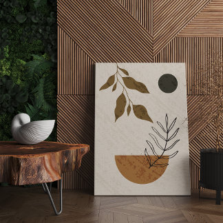 Abstract Mid Century Art, Neutral Tones Canvas