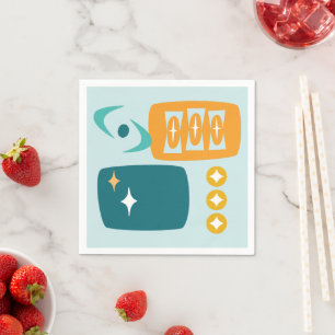 Abstract Mid Century Atomic Napkin