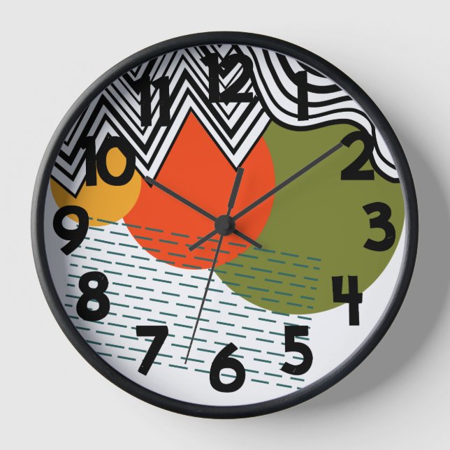 Abstract Mid-Century Modern  Clock (Front)