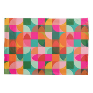 Abstract Mid Century Modern Pattern Colourful Retr Pillowcase