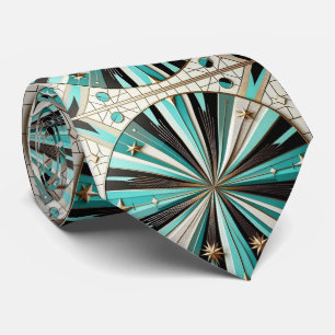 Abstract Mid Century Modern Starburst DIamond Tie