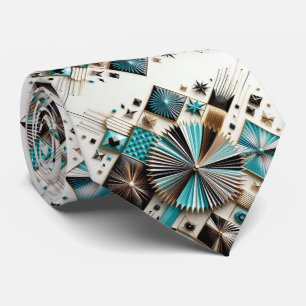 Abstract Mid Century Modern Starburst DIamond Tie