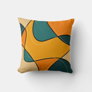 Abstract Mid Century Modern Throw Pillow