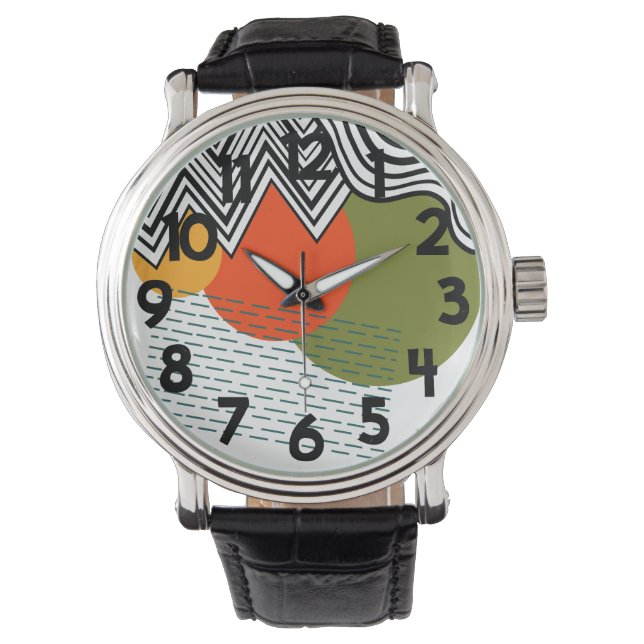 Abstract Mid-Century Modern  Watch (Front)