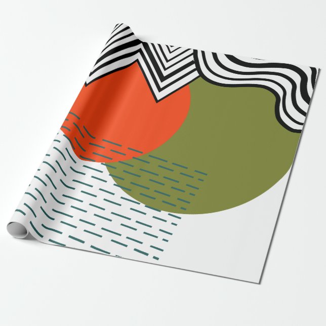 Abstract Mid-Century Modern  Wrapping Paper (Unrolled)