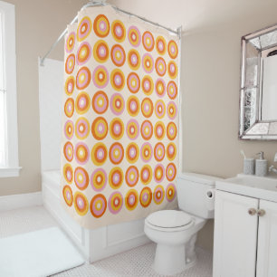 Abstract Mid Century Orange Circles Pattern