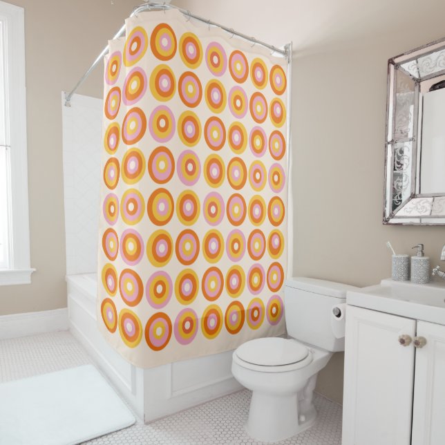 Abstract Mid Century Orange Circles Pattern (In Situ)
