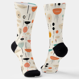 Abstract Mid-Century Pattern  Socks