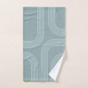 Abstract Mid Century style line art  Bath Towel Set