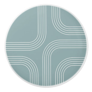 Abstract Mid Century style line art  Ceramic Knob