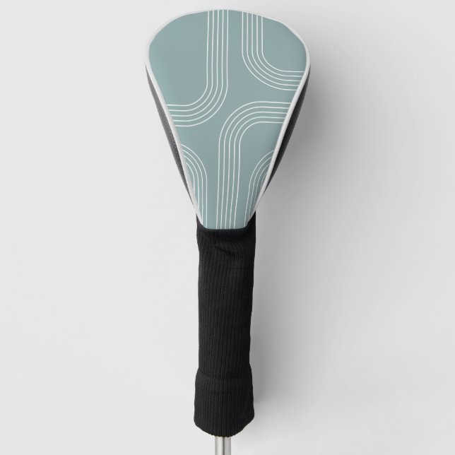 Abstract Mid Century style line art Golf Head Cover (Front)
