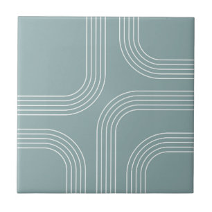 Abstract Mid Century style line art Tile