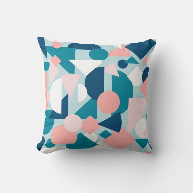 Abstract Mid century Throw Pillow (Front)