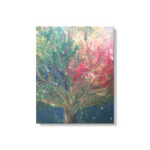 Abstract Midnight tree Stretched Canvas Print