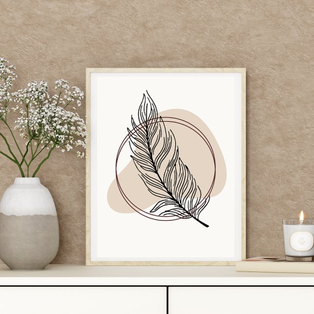 Abstract Minimal Boho Style Design Leaf Botanical  Poster (Creator Uploaded)