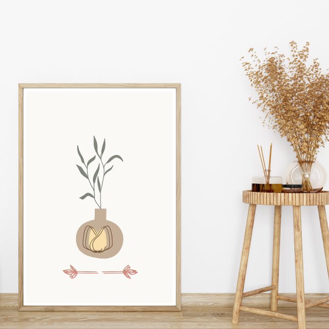 Abstract Minimal Boho Style Design Leaf Planter Poster (Creator Uploaded)