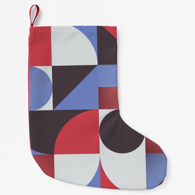 Abstract minimal geometric seamless pattern small christmas stocking (Front)