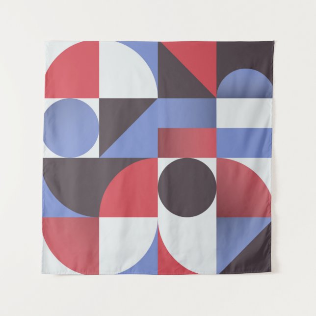 Abstract minimal geometric seamless pattern tapestry (Front)