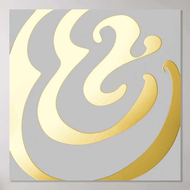 Abstract Minimal Grey Gold Foil Prints (Front)