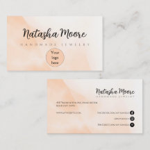 Abstract minimal simple light orange Business Card