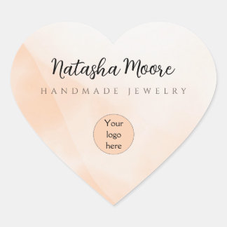 Abstract minimal simple orange Business Heart Sticker