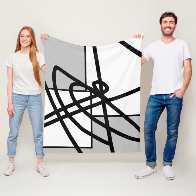 Abstract Minimalism Lines Black Grey Blanket (In Situ)