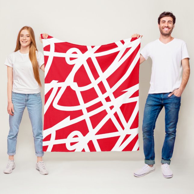Abstract Minimalism White Lines Red Blanket (In Situ)