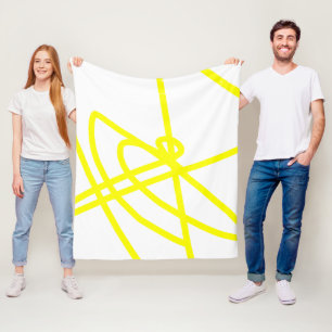 Abstract Minimalism Yellow Lines White Blanket