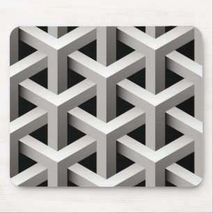 abstract minimalist black and white geometric mouse pad