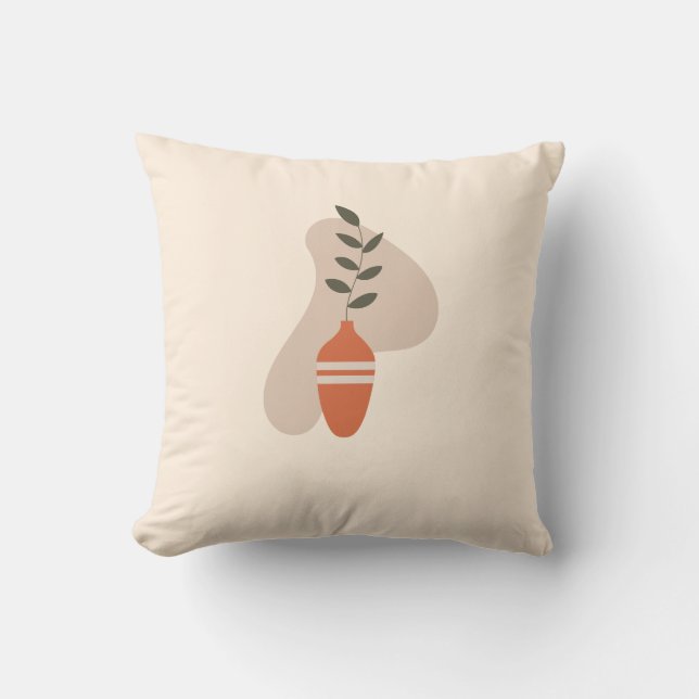 Abstract Minimalist Boho Aesthetic Minimal Throw Pillow (Front)