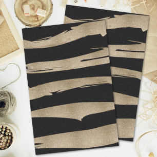 abstract minimalist chic black gold brush stroke tissue paper