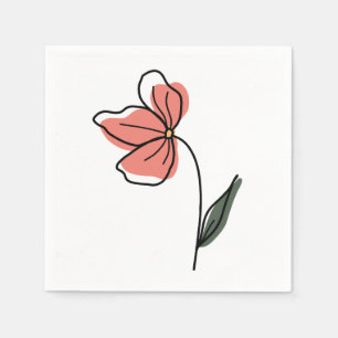 Abstract Minimalist Flowers Reusable Grocery Napkin