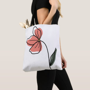 Abstract Minimalist Flowers Tote Bag